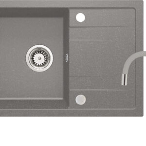 Zlewozmywak granitowy z baterią 1-komorowy z ociekaczem