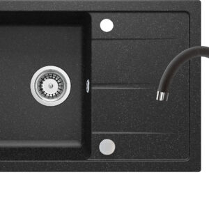 Zlewozmywak granitowy z baterią 1-komorowy z ociekaczem