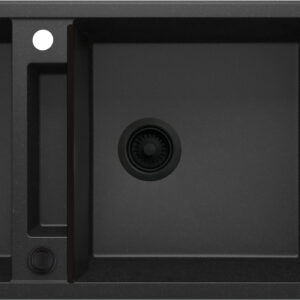 Zlewozmywak granitowy magnetyczny 2-komorowy z ociekaczem