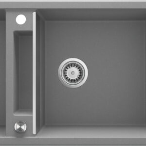 Zlewozmywak granitowy magnetyczny 2-komorowy z ociekaczem