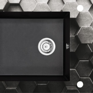 Zlewozmywak szklano-granitowy 1-komorowy z ociekaczem