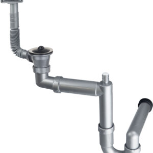 Syfon do zlewozmywaka stalowego 1-komorowego – odpływ 2″