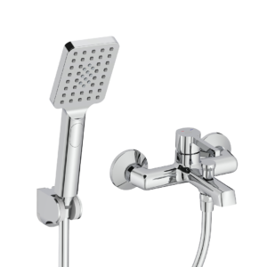 Alita – bateria wannowa ścienna z zestawem natryskowym