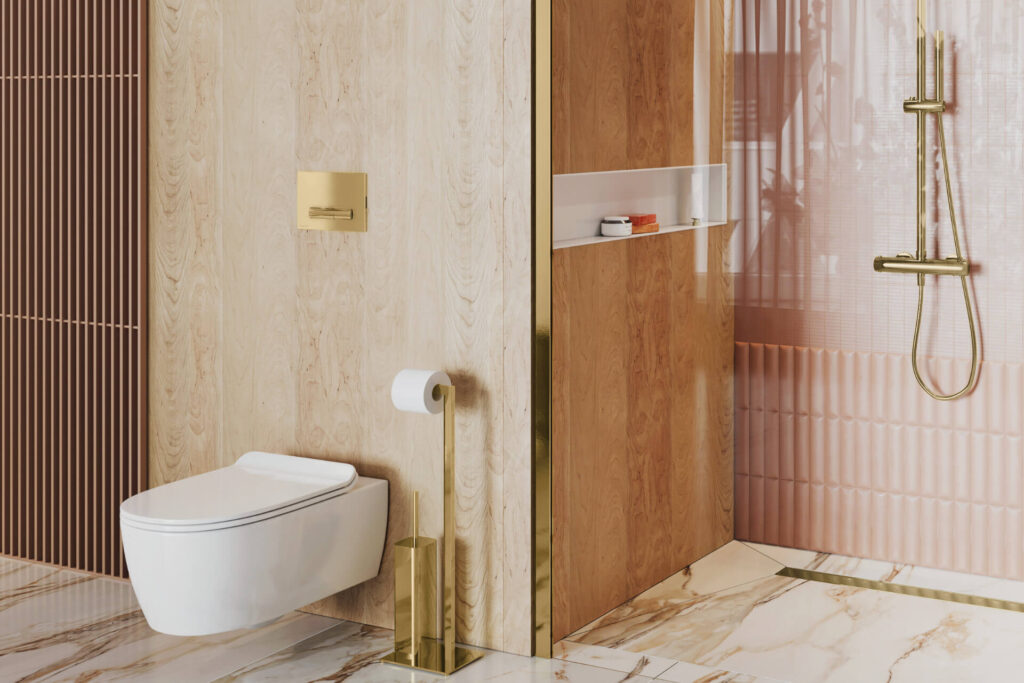 Aurro przycisk spłukujący do stelaża podtynkowego WC Shiro 2.0, złoty połysk