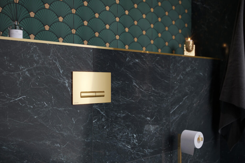 Aurro przycisk spłukujący do stelaża podtynkowego WC Shiro 2.0, złoty połysk