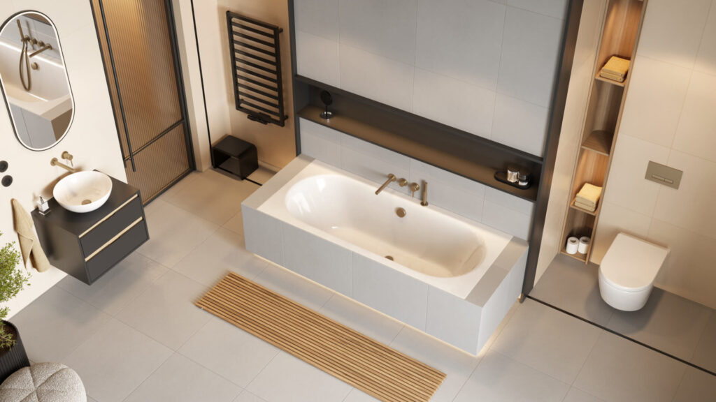 Brego grzejnik łazienkowy 91×50 cm, czarny mat