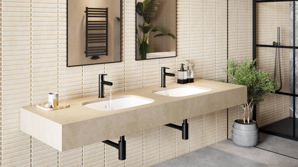 Riko dozownik do mydła w płynie stojący, czarny mat