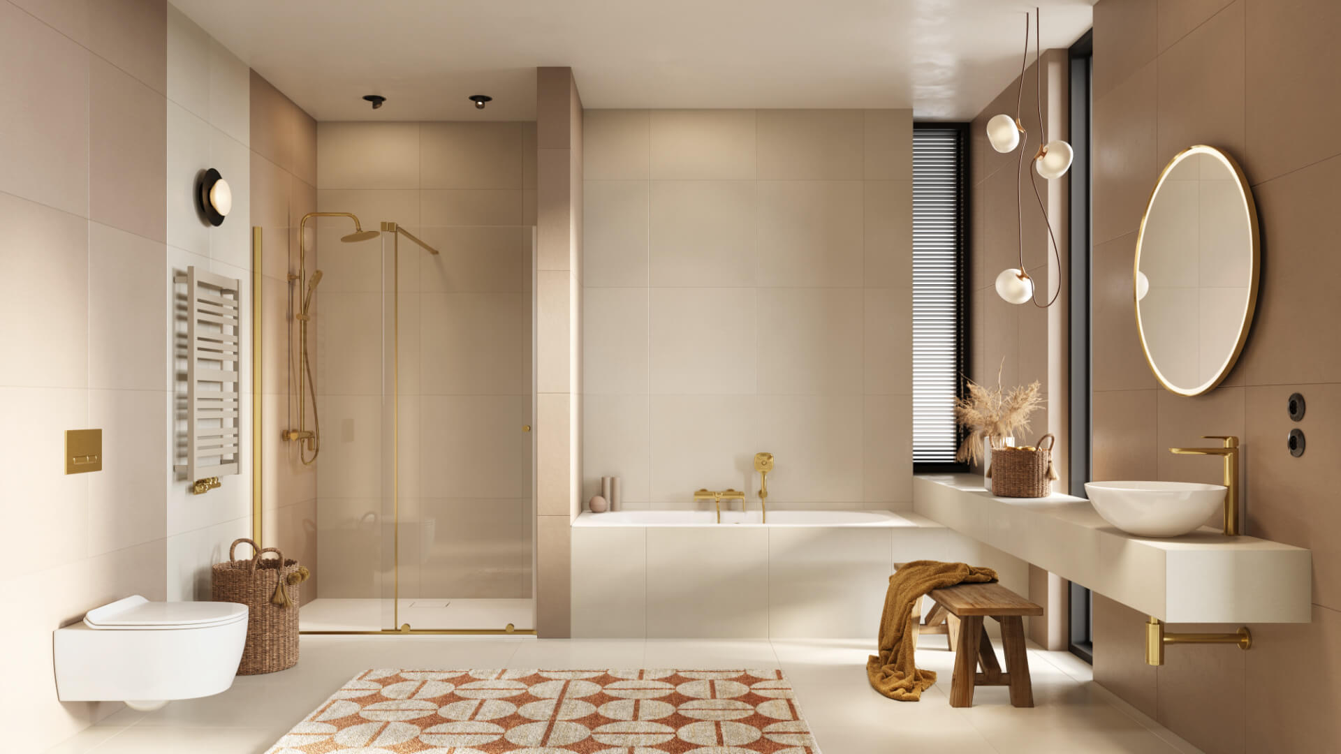 Conti grzejnik łazienkowy 143×50 cm, biały mat