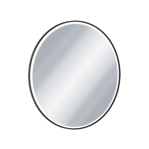 Corido lustro łazienkowe 80 cm okrągłe oświetlenie LED mata grzewcza, czarny mat