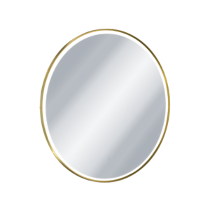 Corido lustro łazienkowe 80 cm okrągłe oświetlenie LED mata grzewcza, złoty szczotkowany