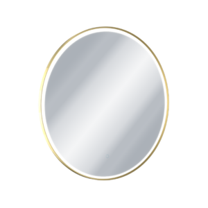 Corido lustro łazienkowe 80 cm okrągłe oświetlenie LED mata grzewcza, złoty połysk