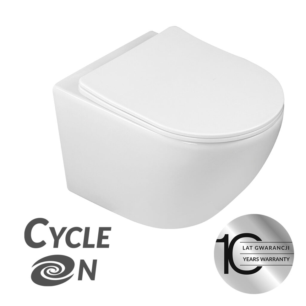 Desna CycleOn – miska ustępowa wisząca bezkołnierzowa z deską