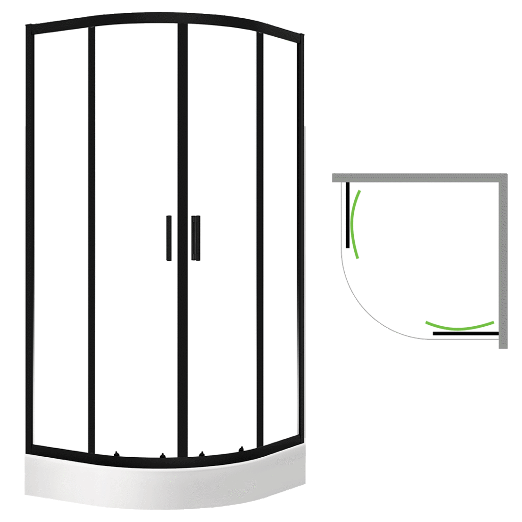 Desna – kabina natryskowa półokrągła z brodzikiem 90×90 cm
