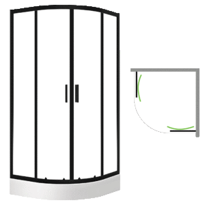 Desna – kabina natryskowa półokrągła z brodzikiem 90×90 cm