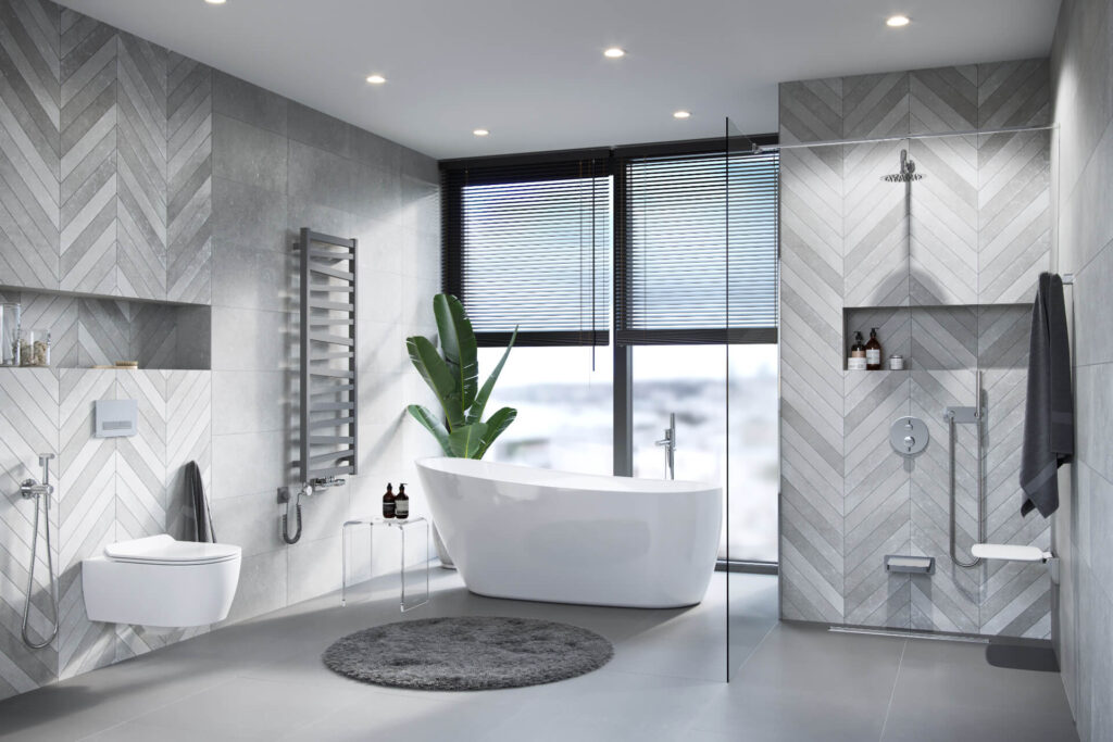 Italic grzejnik łazienkowy 131×50 cm, szary metalik