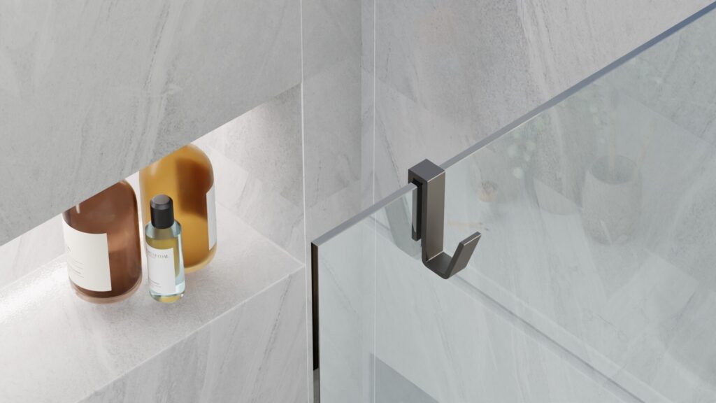 Haczyk do mocowania na szybie o grubości 6-10 mm, czarny mat