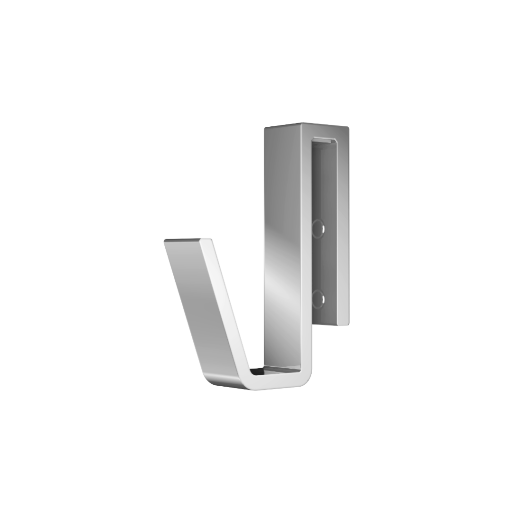 Haczyk do mocowania na szybie o grubości 6-10 mm, chrom