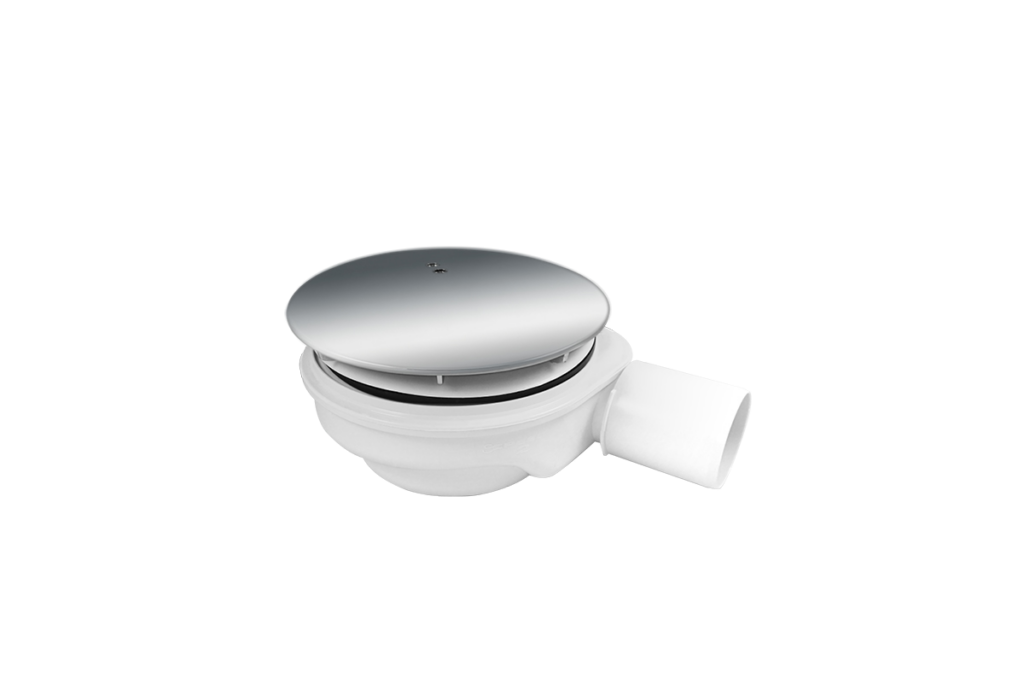 Syfon do brodzika fi-90mm z pokrywą, chrom