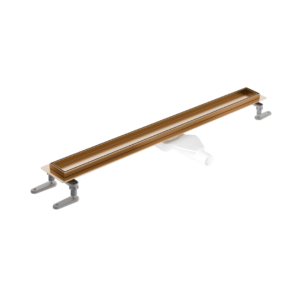 Stilio odpływ liniowy 80 cm z kołnierzem ruszt do wypełnienia płytką, miedziany szczotkowany