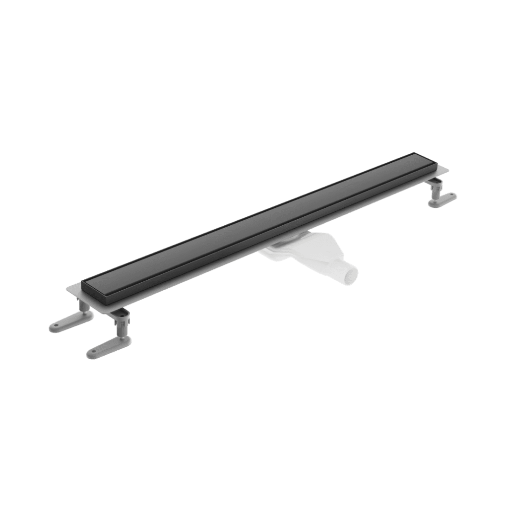 Stilio odpływ liniowy 60 cm z kołnierzem ruszt dekoracyjny, czarny mat