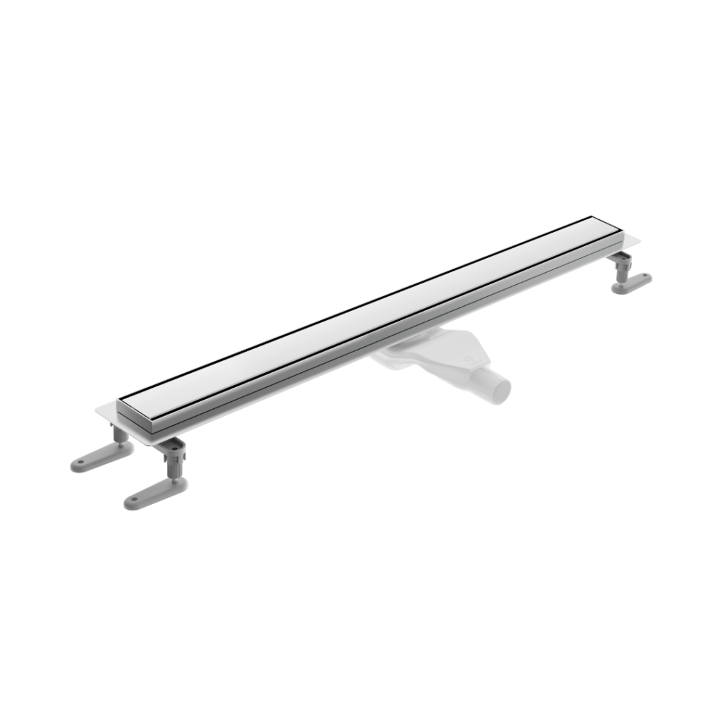 Stilio odpływ liniowy 90 cm z kołnierzem ruszt dekoracyjny, stal nierdzewna polerowana