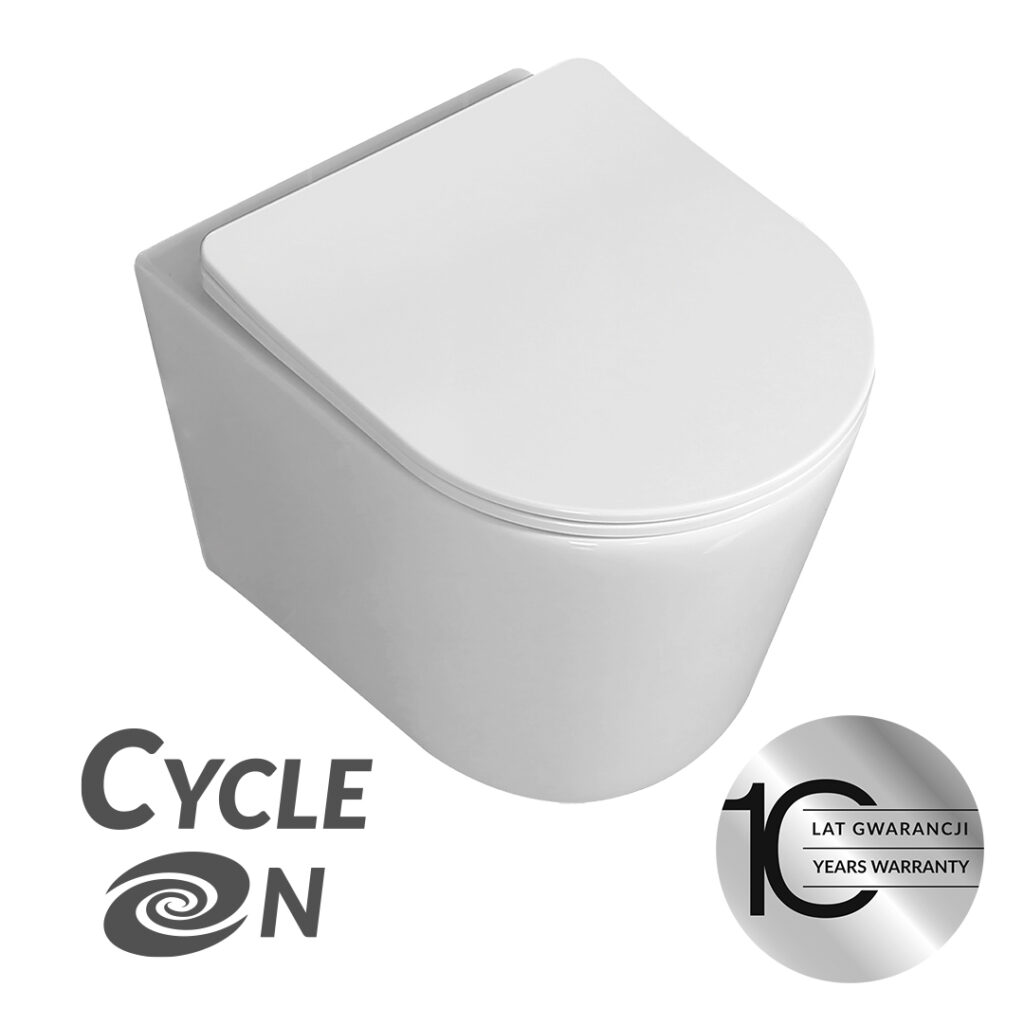 Jari CycleOn – miska ustępowa wisząca bezkołnierzowa z deską