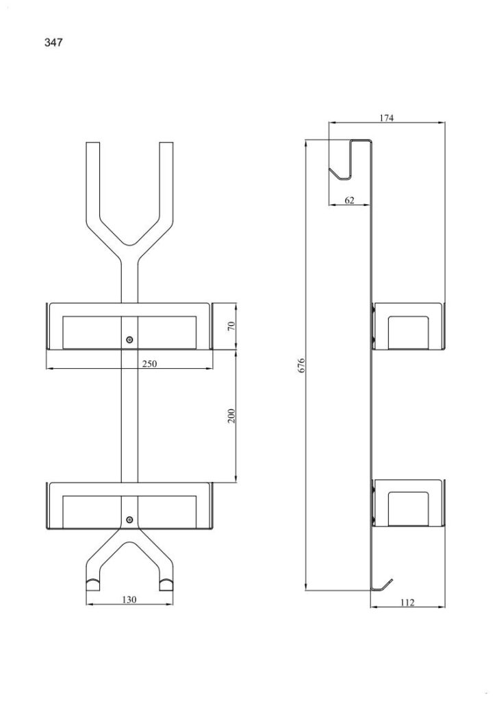 Kosz prysznicowy podwójny ANDEX Technic 347NG stal nierdzewna czarny