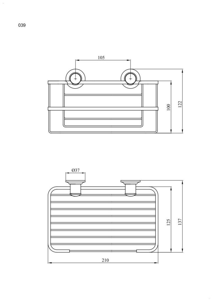 Koszyk prysznicowy „21” ANDEX Classic 039B biały