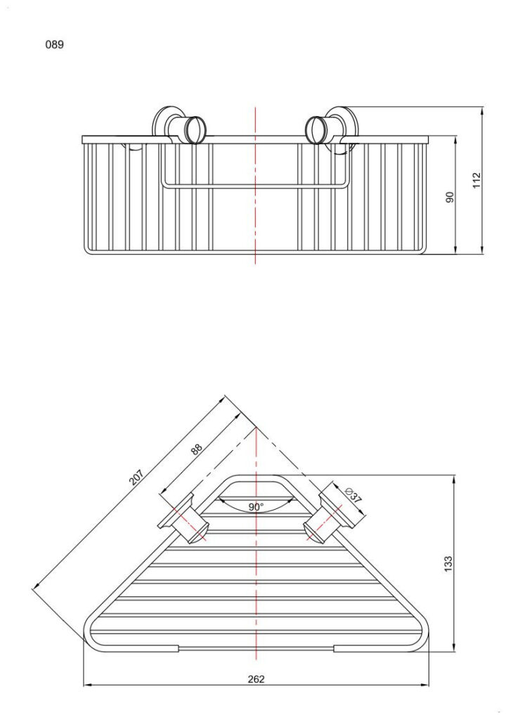 Koszyk prysznicowy narożny ANDEX Classic 089B biały