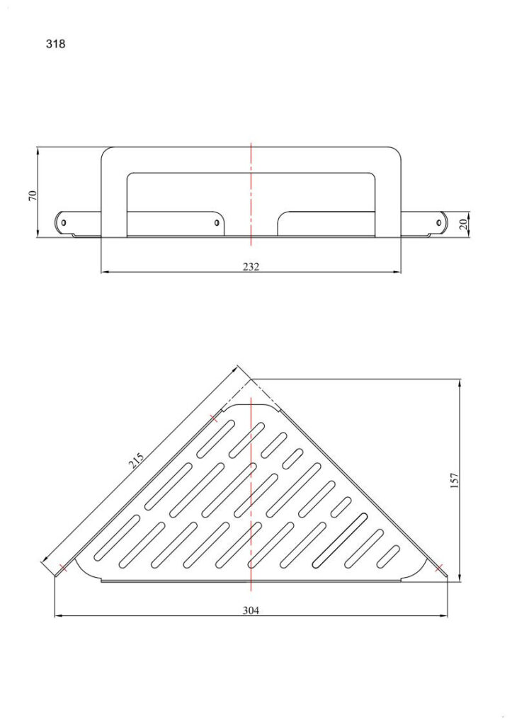 Koszyk prysznicowy narożny ANDEX Technic 318B stal nierdzewna biały