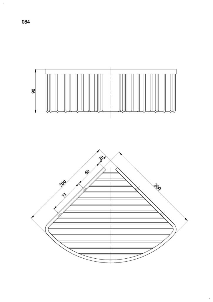 Koszyk prysznicowy narożny półokrągły ANDEX Classic 084CC chrom