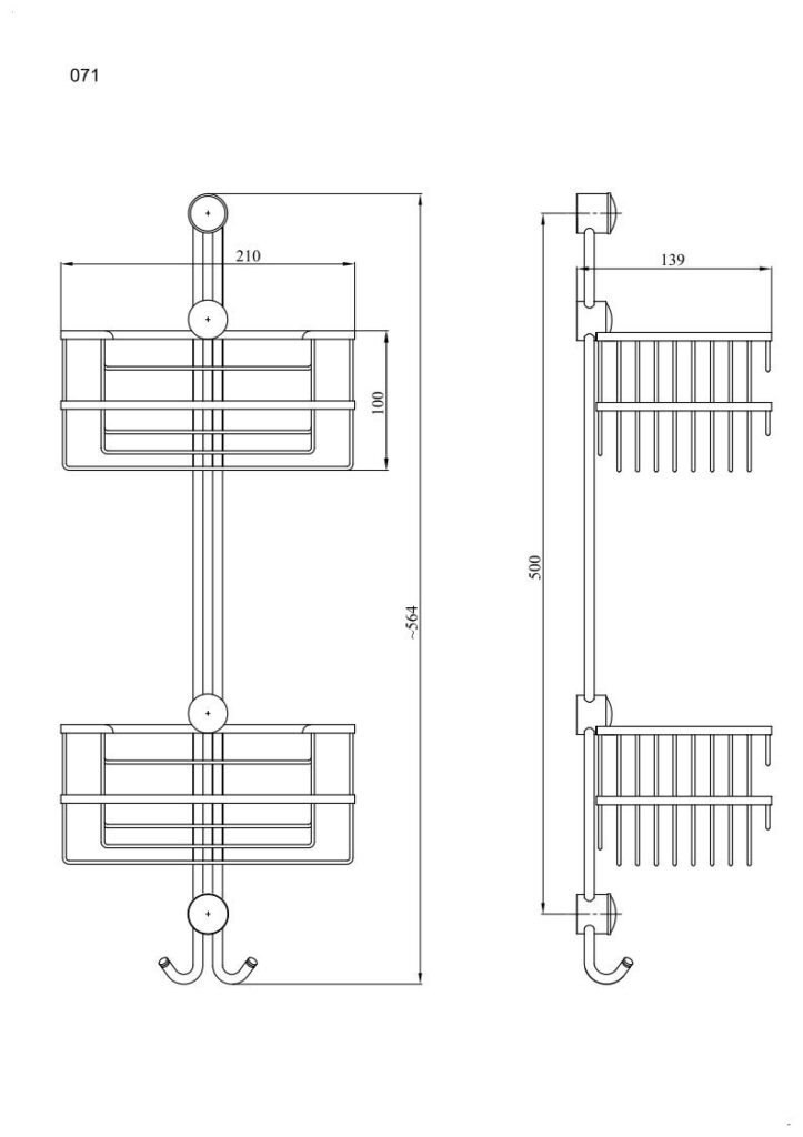 Koszyk prysznicowy podwójny ANDEX Classic 071CC chrom