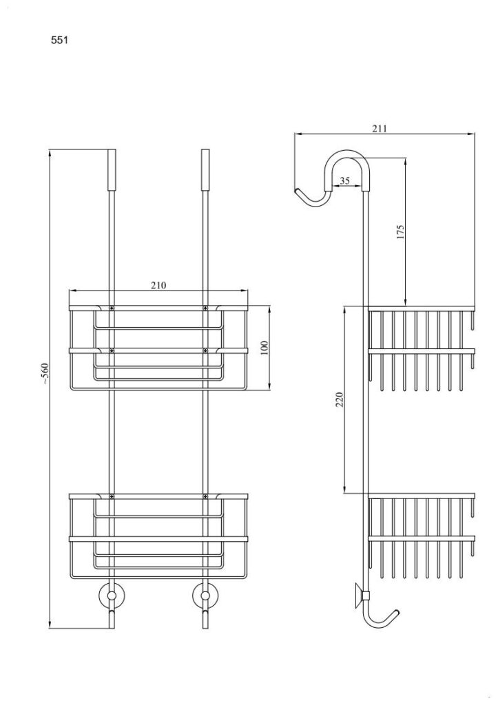 Koszyk prysznicowy podwójny ANDEX Sanibella 551B biały