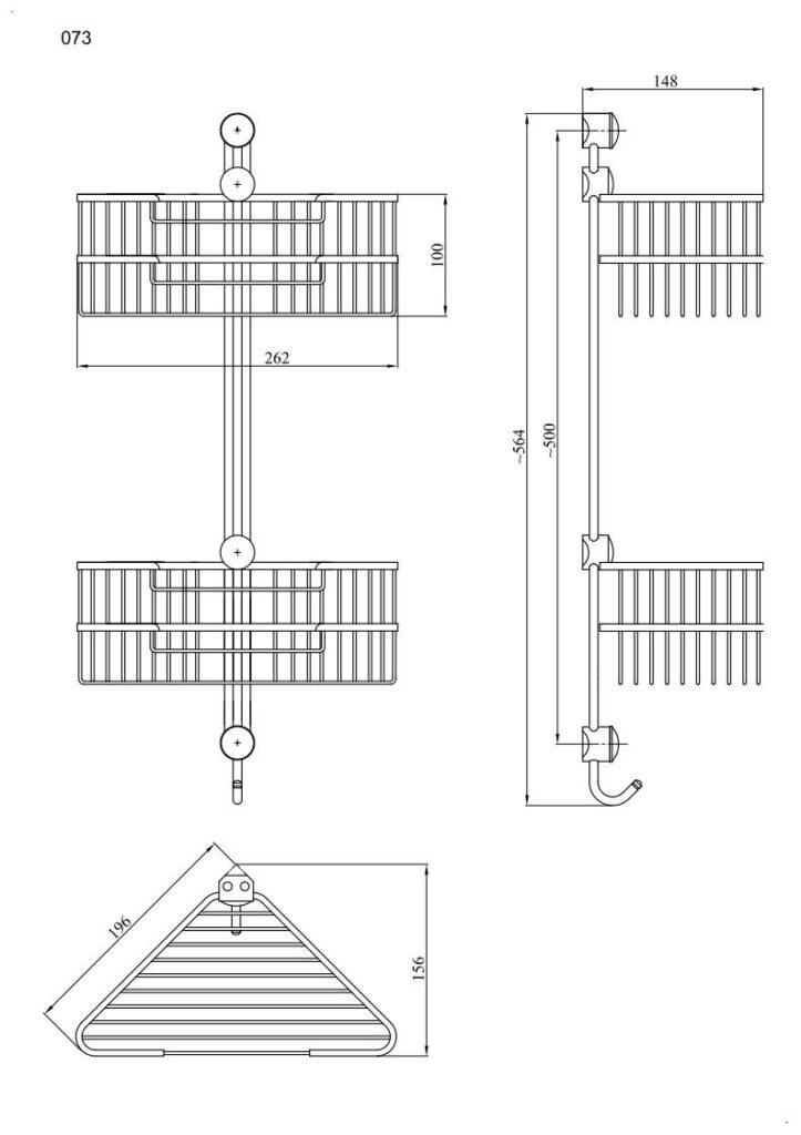 Koszyk prysznicowy podwójny narożny ANDEX Classic 073CC chrom