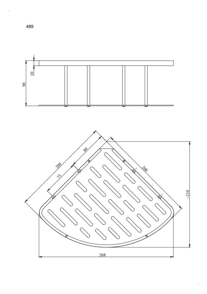Koszyk prysznicowy półokrągły ANDEX Norwegian 489SG stal nierdzewna polerowana
