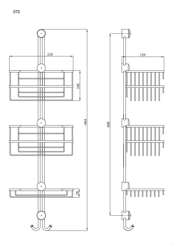 Koszyk prysznicowy potrójny ANDEX Classic 072CC chrom