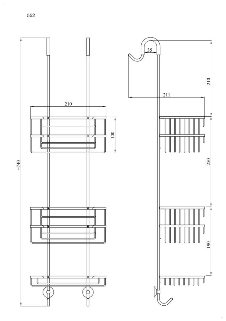 Koszyk prysznicowy potrójny ANDEX Sanibella 552CC chrom