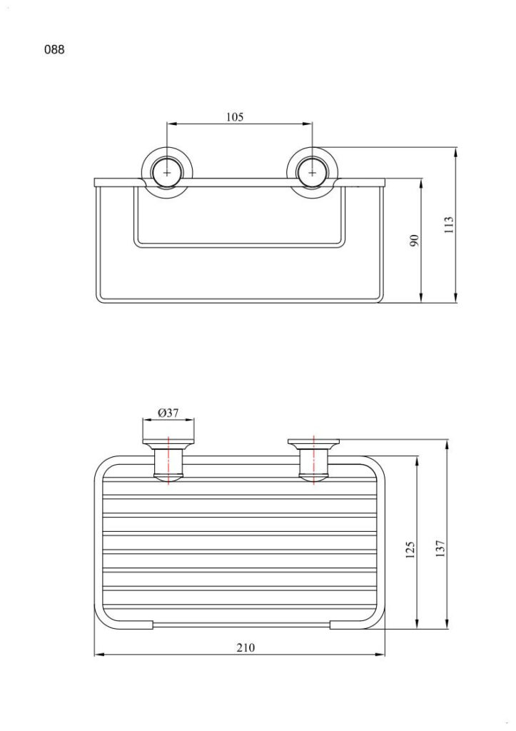 Koszyk prysznicowy prostokątny ANDEX Classic 088CC chrom
