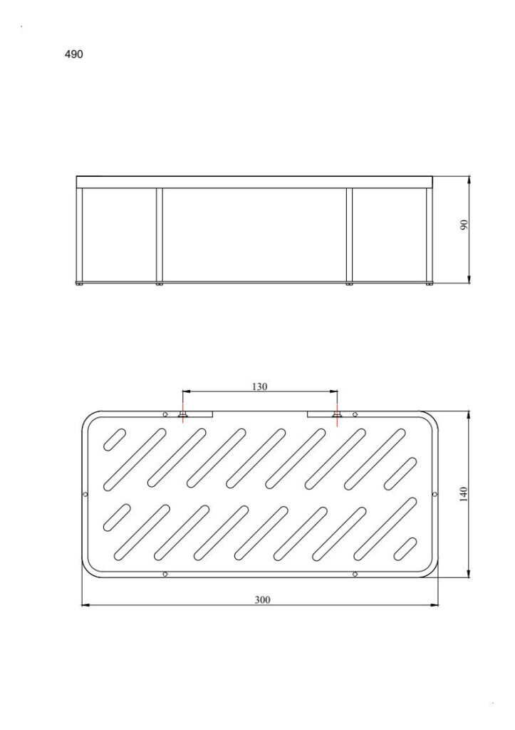 Koszyk prysznicowy prostokątny ANDEX Norwegian 490SG stal nierdzewna polerowana