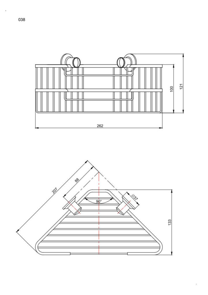 Koszyk prysznicowy „T” ANDEX Classic 038CC chrom