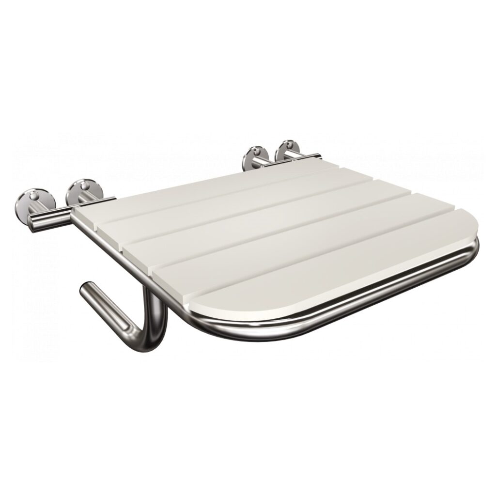 Krzesełko prysznicowe składane ANDEX Bez Barier 802CC stal nierdzewna polerowana