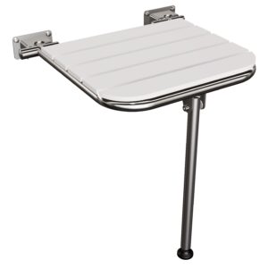 Krzesełko prysznicowe z podporą składane ANDEX Bez Barier 832CC stal nierdzewna polerowana