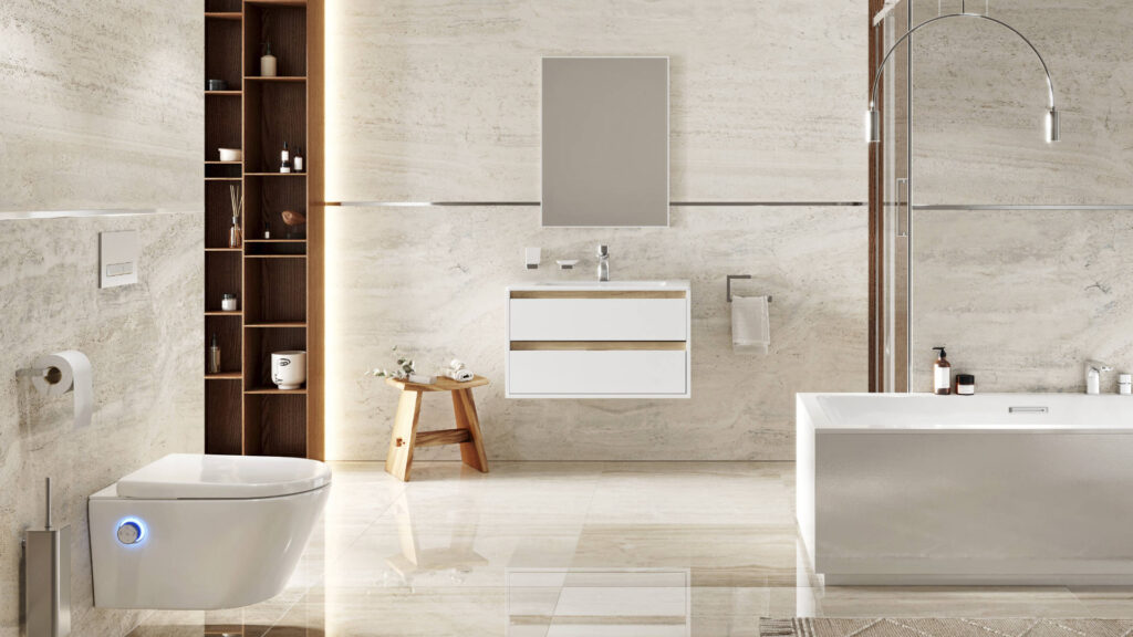 Kuadro lustro łazienkowe 80×60 cm prostokątne, biały mat