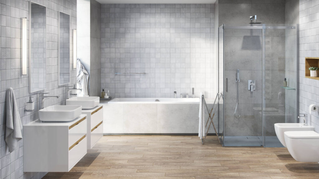 Kuadro lustro łazienkowe 100×50 cm prostokątne, biały mat