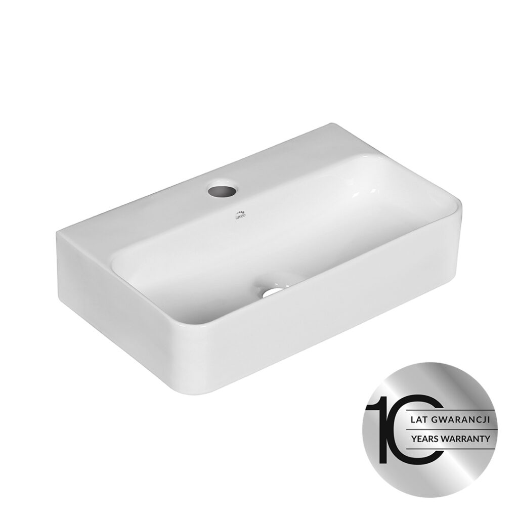 Kvadrato – umywalka nablatowa/ścienna ceramiczna z miejscem na baterię