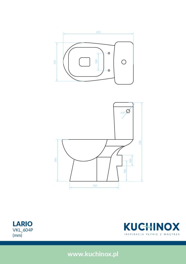 Kuchinox LARIO kompakt WC z deską wolnoopadającą