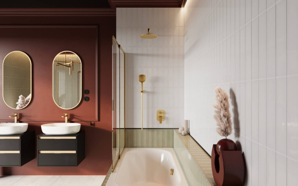 Liner parawan nawannowy 110×140 cm rozsuwany 2-częściowy lewy / prawy, złoty połysk