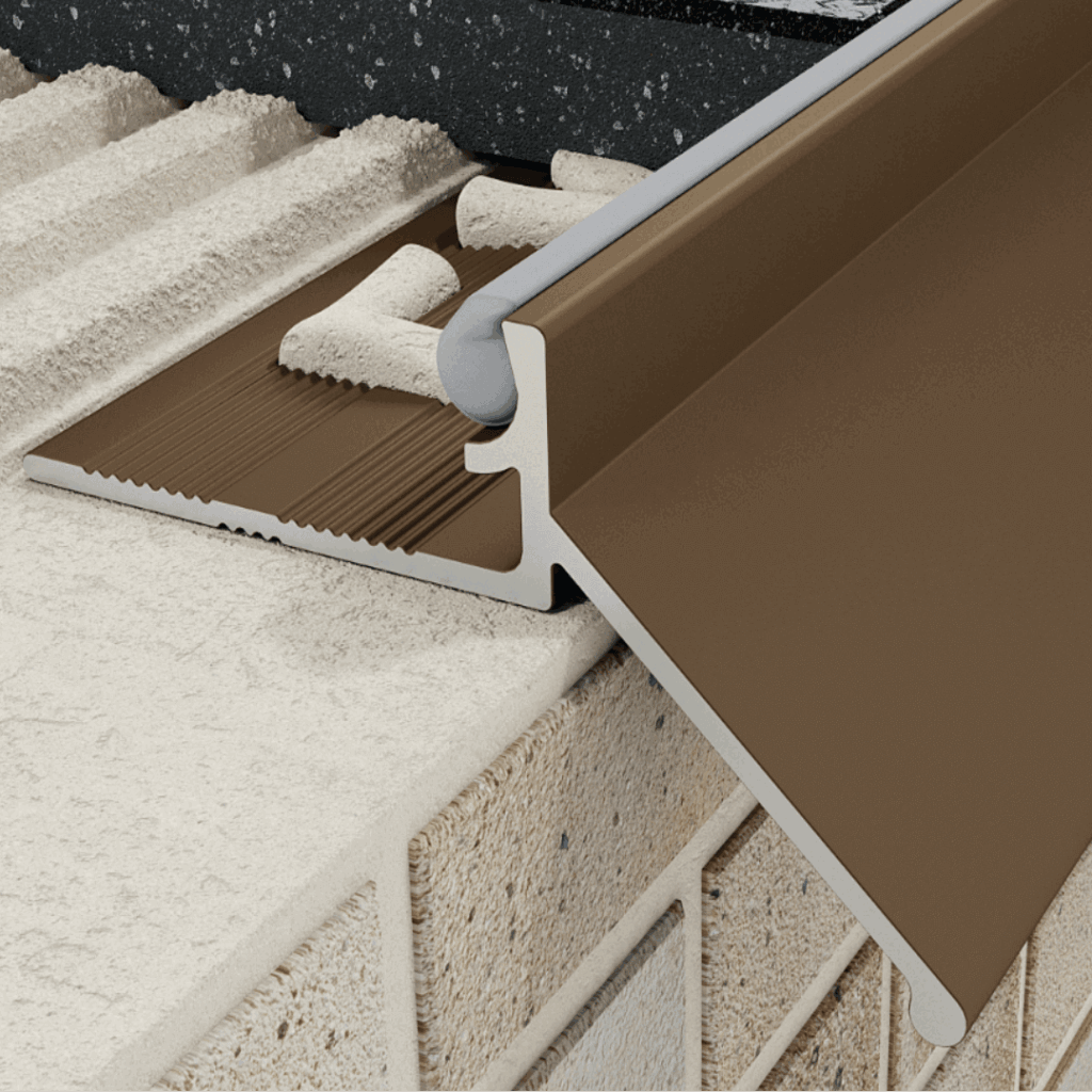 Profil K okapowy 8 mm, szerokość 15 mm długość 250 cm, aluminiowy, anodowany brązowy