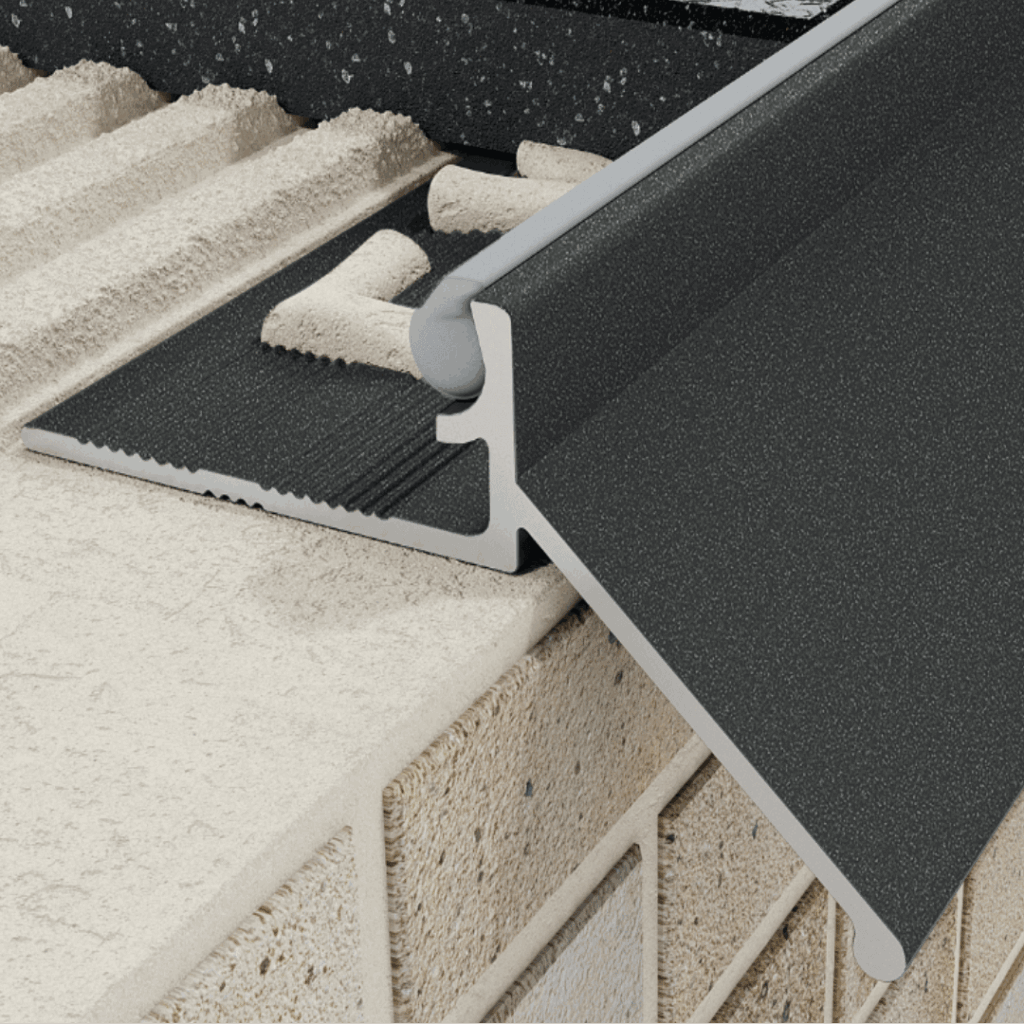 Profil K okapowy 8 mm, szerokość 15 mm długość 250 cm, aluminiowy, grafitowy z teksturą