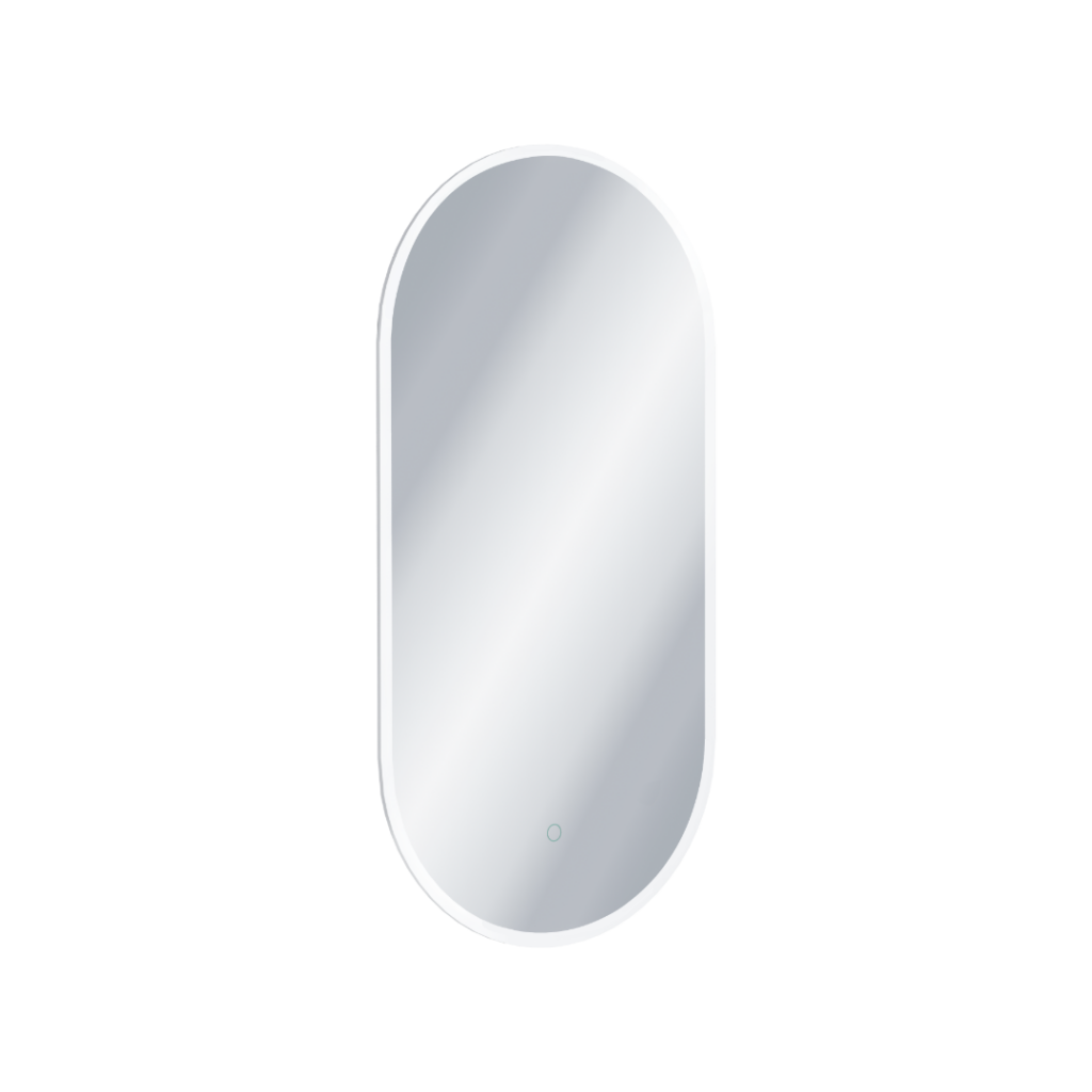 Lumiro lustro łazienkowe 100×50 cm owalne, oświetlenie LED mata grzewcza, rama akrylowa